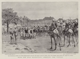 Met de Nijl-expeditie, de overwinnaars toejuichen